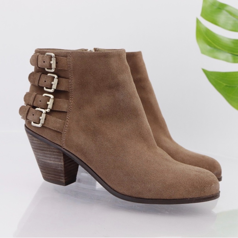 Sam Edelman Lucca four-buckle suede ankle boots sz 6